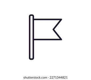 Single line icon of flag High quality vector illustration for design, web sites, internet shops, online books etc. Editable stroke in trendy flat style isolated on white background 