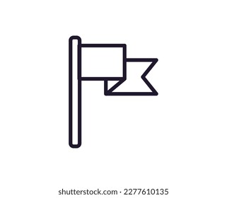 Single line icon of flag High quality vector illustration for design, web sites, internet shops, online books etc. Editable stroke in trendy flat style isolated on white background 