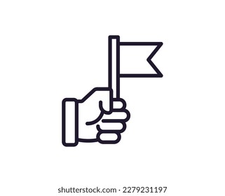 Icono de una sola línea de la bandera Ilustración vectorial de alta calidad para el diseño, sitios web, tiendas de internet, libros en línea, etc. Acto editable en estilo plano de moda aislado en fondo blanco 
