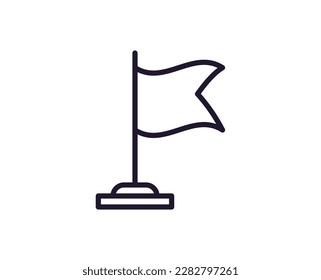 Single line icon of flag High quality vector illustration for design, web sites, internet shops, online books etc. Editable stroke in trendy flat style isolated on white background 