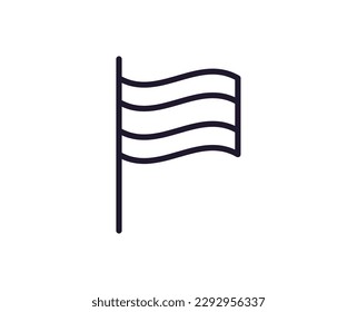 Single line icon of flag High quality vector illustration for design, web sites, internet shops, online books etc. Editable stroke in trendy flat style isolated on white background 