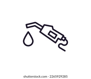 Single line icon of gas station on isolated white background. High quality editable stroke for mobile apps, web design, websites, online shops etc. 
