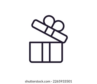 Single line icon of gift High quality vector illustration for design, web sites, internet shops, online books etc. Editable stroke in trendy flat style isolated on white background 