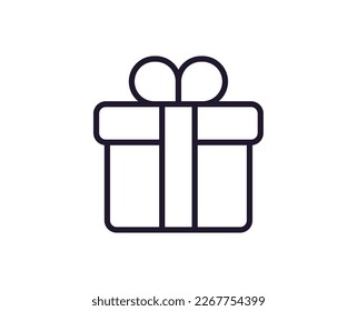 Single line icon of gift High quality vector illustration for design, web sites, internet shops, online books etc. Editable stroke in trendy flat style isolated on white background 