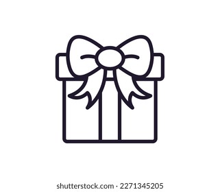 Icono de una sola línea de regalo Ilustración vectorial de alta calidad para el diseño, sitios web, tiendas de internet, libros en línea, etc. Acto editable en estilo plano de moda aislado en fondo blanco 