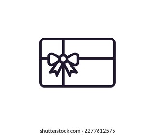 Single line icon of gift High quality vector illustration for design, web sites, internet shops, online books etc. Editable stroke in trendy flat style isolated on white background 