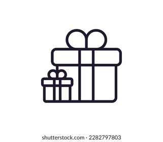 Single line icon of gift High quality vector illustration for design, web sites, internet shops, online books etc. Editable stroke in trendy flat style isolated on white background 