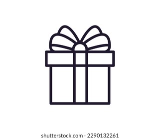 Single line icon of gift High quality vector illustration for design, web sites, internet shops, online books etc. Editable stroke in trendy flat style isolated on white background 