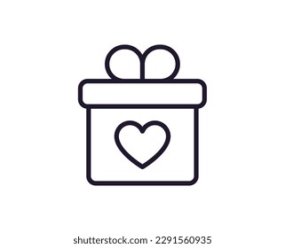 Icono de una sola línea de regalo Ilustración vectorial de alta calidad para el diseño, sitios web, tiendas de internet, libros en línea, etc. Acto editable en estilo plano de moda aislado en fondo blanco 