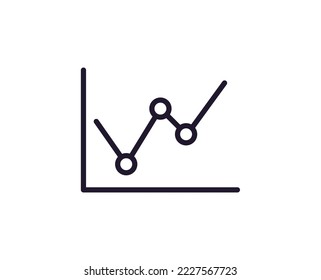 Icono de línea única del gráfico sobre fondo blanco aislado. Gran calidad editable de golpe para aplicaciones móviles, diseño web, sitios web, tiendas en línea, etc. 