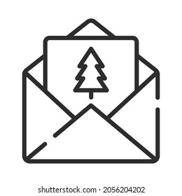 Einzeiliges Symbol der Grußkarte. Hochwertige Vektorgrafik für Design, Websites, Internetshops, Online-Bücher usw. Bearbeitbarer Strich im trendigen, flachen Stil einzeln auf weißem Hintergrund 