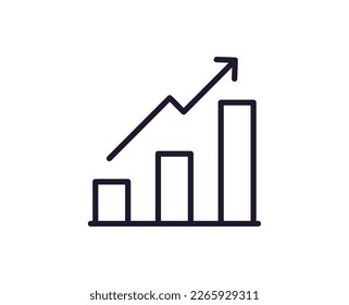 Einzeilige Symbol des Wachstums auf einzeln weißem Hintergrund. Hochwertiger editierbarer Schlaganfall für mobile Apps, Web-Design, Websites, Online-Shops etc. 