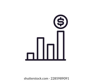 Einzeilige Symbol des Wachstums auf einzeln weißem Hintergrund. Hochwertiger editierbarer Schlaganfall für mobile Apps, Web-Design, Websites, Online-Shops etc. 