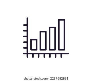 Single line icon of grwoth on isolated white background. High quality editable stroke for mobile apps, web design, websites, online shops etc. 