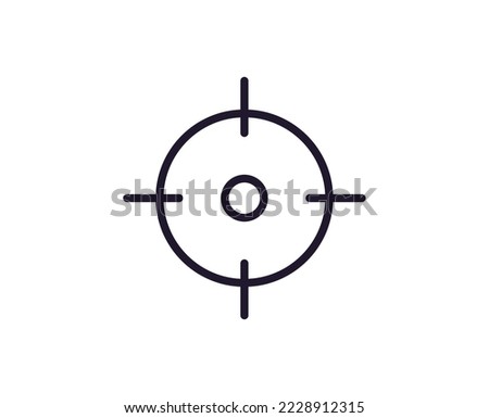 Single line icon of gun aim on isolated white background. High quality editable stroke for mobile apps, web design, websites, online shops etc. 