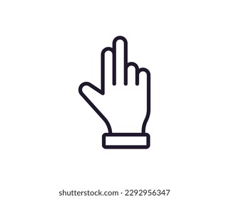 Single line icon of hand High quality vector illustration for design, web sites, internet shops, online books etc. Editable stroke in trendy flat style isolated on white background 