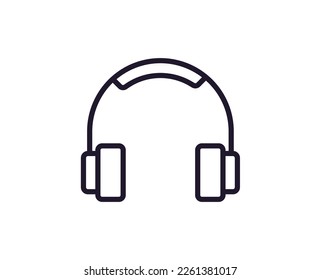 Icono de línea única de auriculares en fondo blanco aislado. Gran calidad editable de golpe para aplicaciones móviles, diseño web, sitios web, tiendas en línea, etc. 