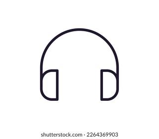 Single line icon of headphones on isolated white background. High quality editable stroke for mobile apps, web design, websites, online shops etc. 