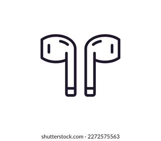 Single line icon of headphones on isolated white background. High quality editable stroke for mobile apps, web design, websites, online shops etc. 