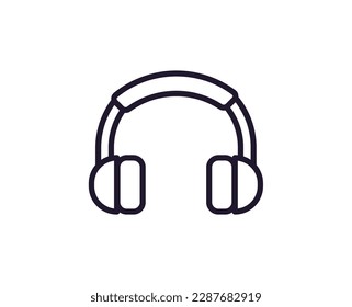 Single line icon of headphones on isolated white background. High quality editable stroke for mobile apps, web design, websites, online shops etc. 