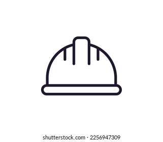 Single line icon of helmet on isolated white background. High quality editable stroke for mobile apps, web design, websites, online shops etc. 