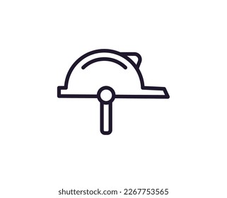 Single line icon of helmet on isolated white background. High quality editable stroke for mobile apps, web design, websites, online shops etc. 