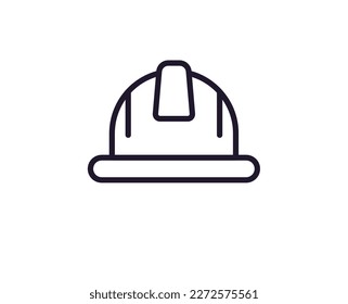 Icono de línea única de casco sobre fondo blanco aislado. Gran calidad editable de golpe para aplicaciones móviles, diseño web, sitios web, tiendas en línea, etc. 