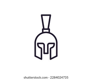 Single line icon of helmet on isolated white background. High quality editable stroke for mobile apps, web design, websites, online shops etc. 