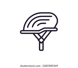 Single line icon of helmet on isolated white background. High quality editable stroke for mobile apps, web design, websites, online shops etc. 