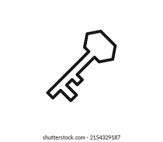 Icono de una sola línea clave Ilustración vectorial de alta calidad para el diseño, sitios web, tiendas de internet, libros en línea, etc. Acto editable en estilo plano de moda aislado en fondo blanco 
