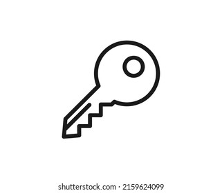 Single line icon of key High quality vector illustration for design, web sites, internet shops, online books etc. Editable stroke in trendy flat style isolated on white background 