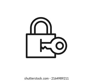 Single line icon of key High quality vector illustration for design, web sites, internet shops, online books etc. Editable stroke in trendy flat style isolated on white background 