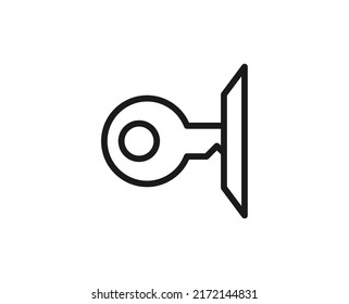 Single line icon of key High quality vector illustration for design, web sites, internet shops, online books etc. Editable stroke in trendy flat style isolated on white background 