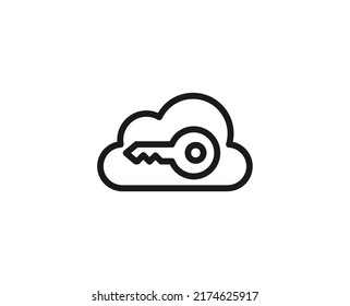 Single line icon of key High quality vector illustration for design, web sites, internet shops, online books etc. Editable stroke in trendy flat style isolated on white background 