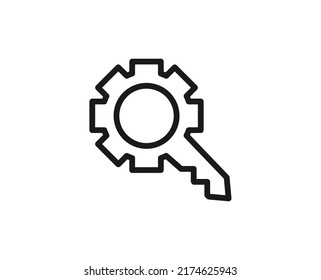 Single line icon of key High quality vector illustration for design, web sites, internet shops, online books etc. Editable stroke in trendy flat style isolated on white background 