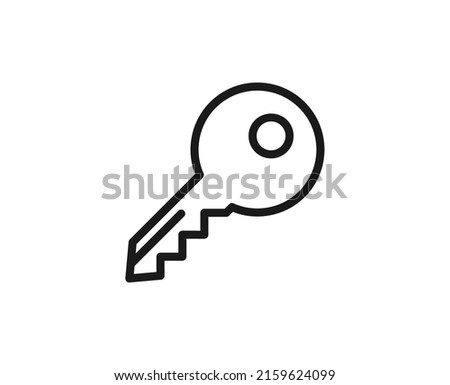 Single line icon of key High quality vector illustration for design, web sites, internet shops, online books etc. Editable stroke in trendy flat style isolated on white background 
