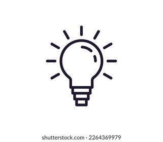 Single line icon of lamp on isolated white background. High quality editable stroke for mobile apps, web design, websites, online shops etc. 