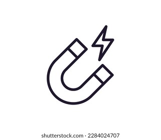 Icono de una sola línea de imán sobre fondo blanco aislado. Gran calidad editable de golpe para aplicaciones móviles, diseño web, sitios web, tiendas en línea, etc. 