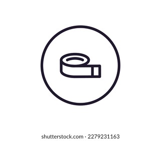Single line icon of measure on isolated white background. High quality editable stroke for mobile apps, web design, websites, online shops etc. 