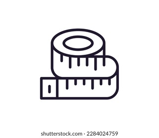 Single line icon of measure on isolated white background. High quality editable stroke for mobile apps, web design, websites, online shops etc. 