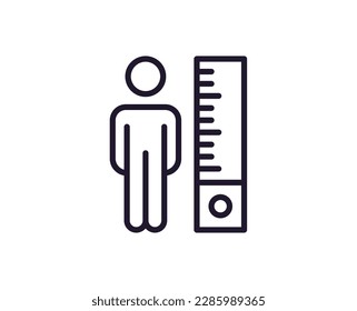 Single line icon of measure on isolated white background. High quality editable stroke for mobile apps, web design, websites, online shops etc. 