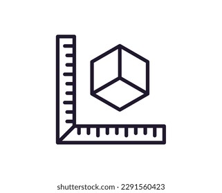 Single line icon of measure on isolated white background. High quality editable stroke for mobile apps, web design, websites, online shops etc. 