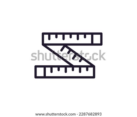 Single line icon of measure on isolated white background. High quality editable stroke for mobile apps, web design, websites, online shops etc. 