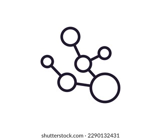 Single line icon of molecule High quality vector illustration for design, web sites, internet shops, online books etc. Editable stroke in trendy flat style isolated on white background 