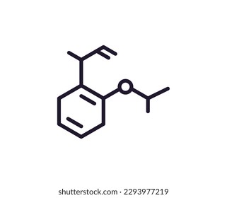 Single line icon of molecule High quality vector illustration for design, web sites, internet shops, online books etc. Editable stroke in trendy flat style isolated on white background 