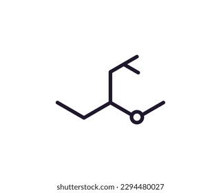 Single line icon of molecule High quality vector illustration for design, web sites, internet shops, online books etc. Editable stroke in trendy flat style isolated on white background 