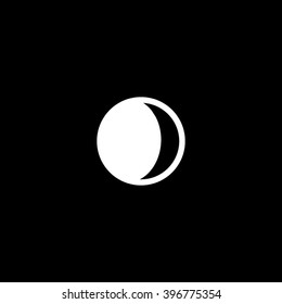 Single Line Icon - Moon Phases - Waning Gibbous