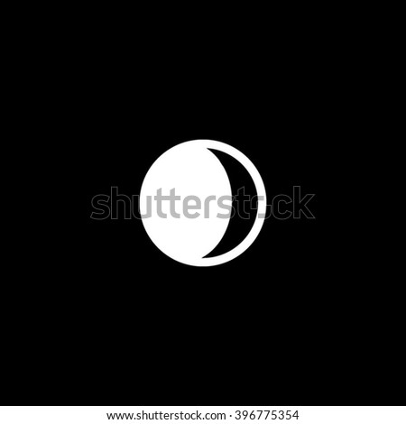 Single Line Icon - Moon Phases - Waning Gibbous