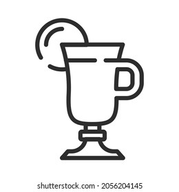 Single line icon of mulled wineю High quality vector illustration for design, web sites, internet shops, online books etc. Editable stroke in trendy flat style isolated on white background 