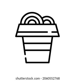 Einzelzeilensymbol von Nudeln. Hochwertige Vektorgrafik für Design, Websites, Internetshops, Online-Bücher usw. Bearbeitbarer Strich im trendigen, flachen Stil einzeln auf weißem Hintergrund 